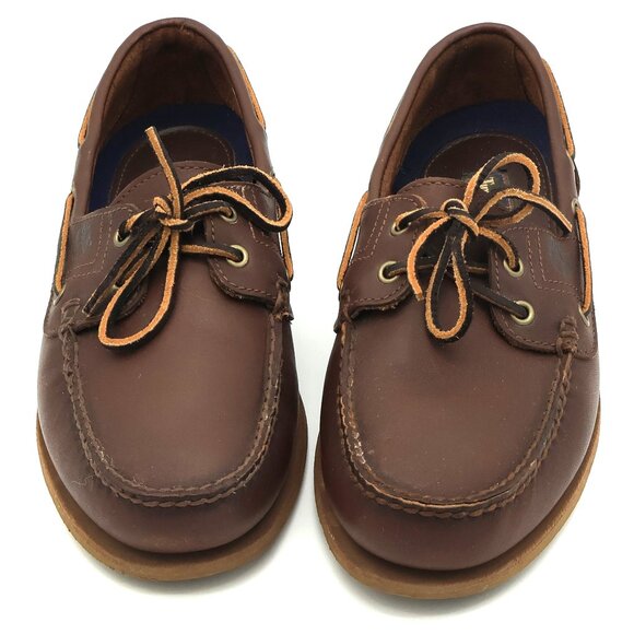 LIKE NEW Timberland classic 2-eye boat shoe, root beer brown smooth leather - Picture 1 of 7